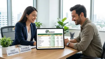 Financing advisor reviewing business loan programs with small business owner