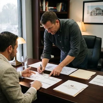 Investor reviewing fix and flip loan documents