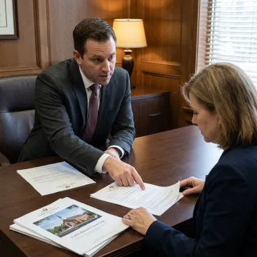 Advisor reviewing loan options with business borrower