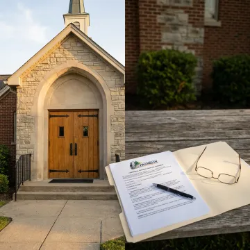 Church building with financing documents