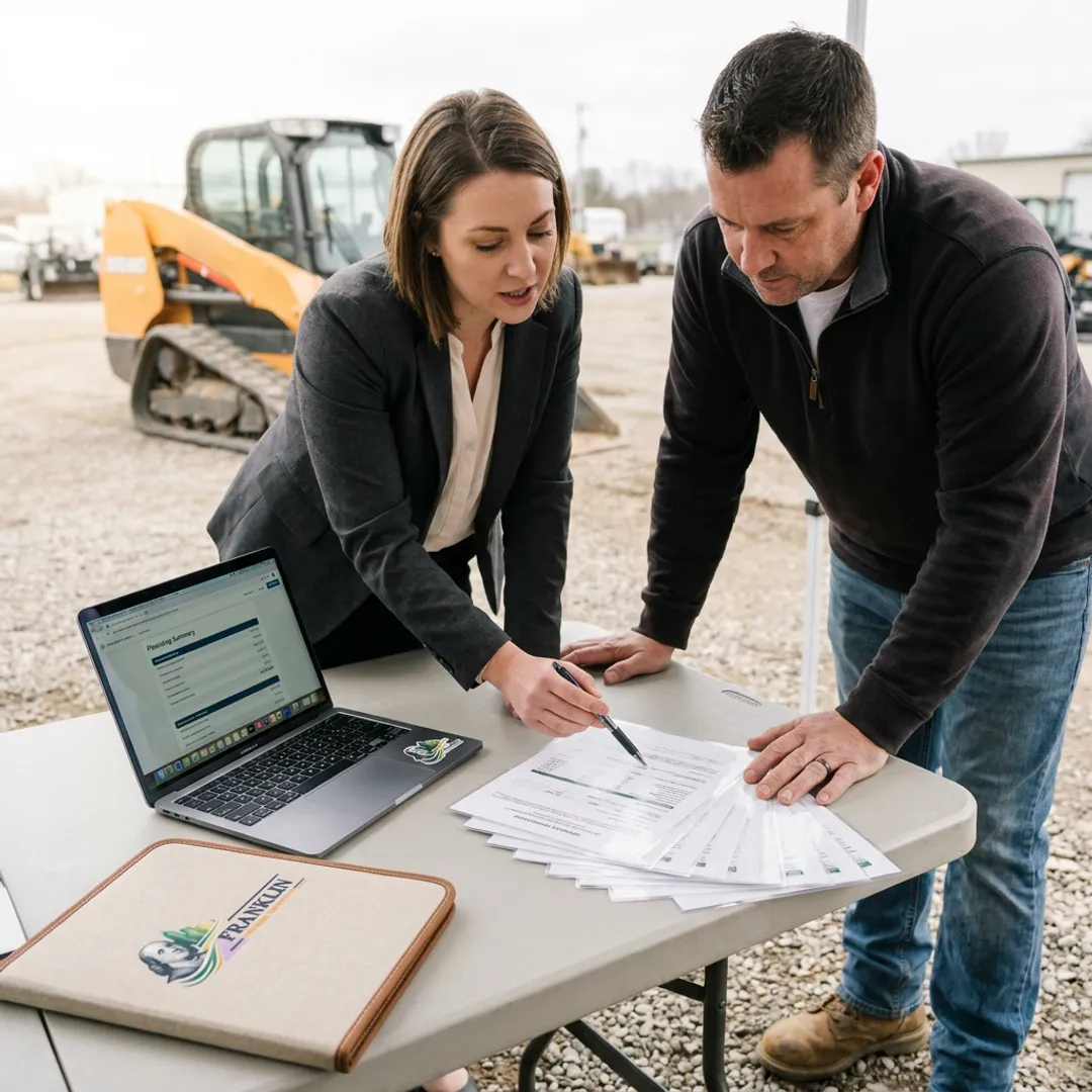 Business owner reviewing equipment financing options