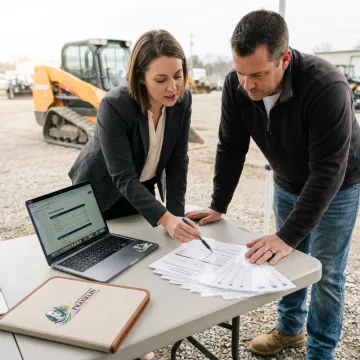 Business owner reviewing equipment financing options