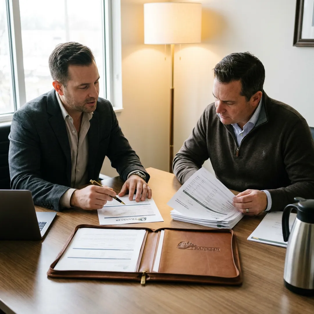 Financial advisor reviewing SBLOC documents