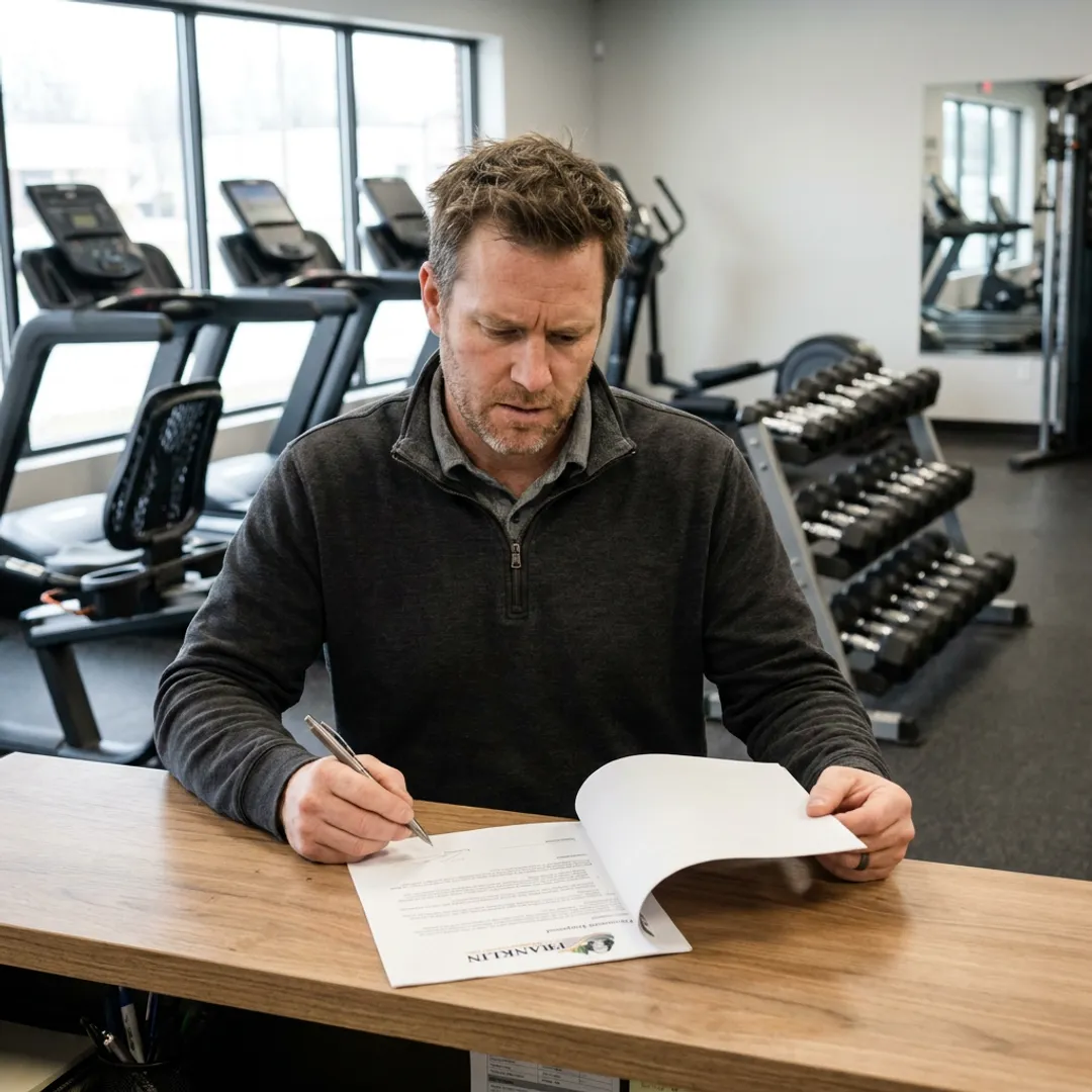 Modern gym with commercial fitness equipment