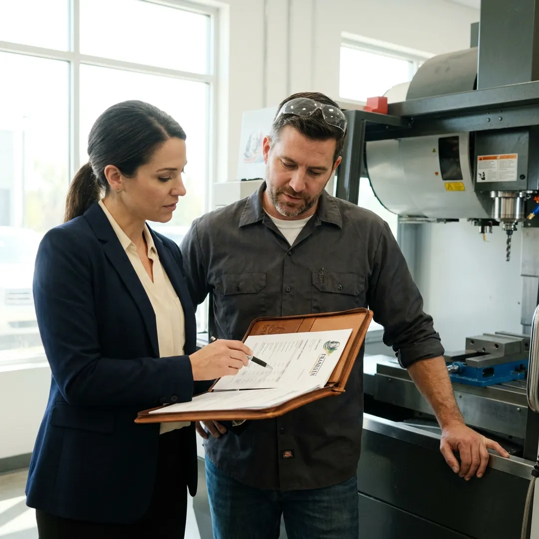 Business owner reviewing equipment financing options