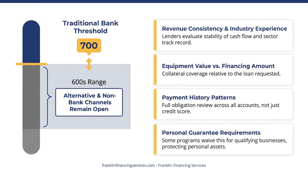 Alternative lender equipment financing qualification criteria for imperfect credit businesses