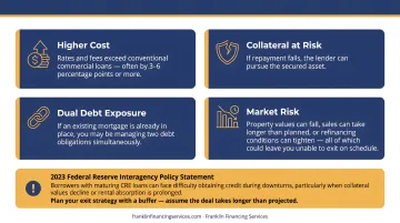 Commercial bridge loan advantages versus disadvantages pros and cons comparison chart