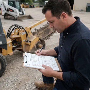 Equipment financing review beside trencher machinery