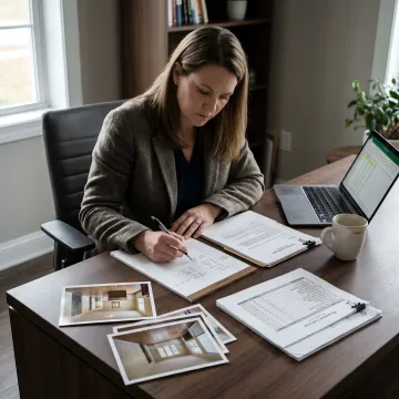 Real estate investor reviewing flip financing documents