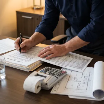 Financial specialist reviewing fix and flip loan documents