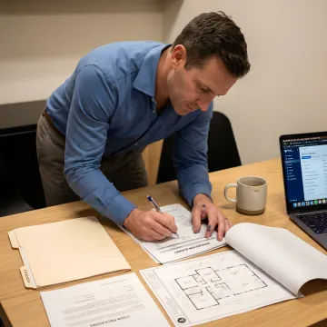 Investor reviewing fix and flip funding process