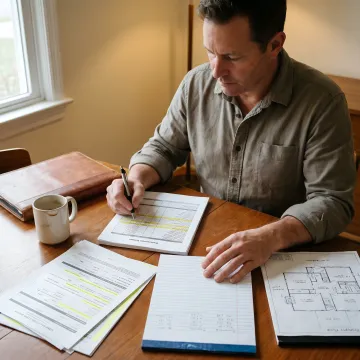 Investor reviewing a fix and flip renovation financing plan