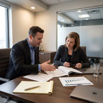 Business owner reviewing loan documents