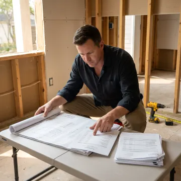 Colorado fix and flip investor reviewing renovation plans