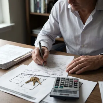 Investor reviewing renovation loan documents