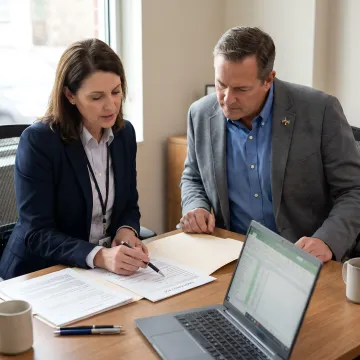 Financing specialist reviewing business loan options
