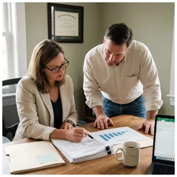 Financial advisor reviewing securities-backed lending options
