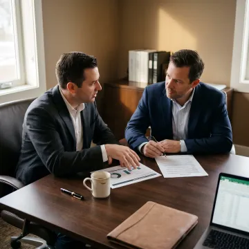 Business owner discussing securities-based lending