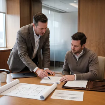 Real estate investor reviewing renovation loan documents