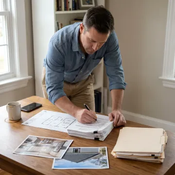 Fix and flip investor reviewing renovation financing