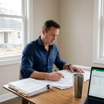 Fix and flip investor reviewing property financing