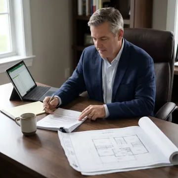Investor reviewing renovation financing plan