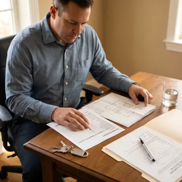 Investor reviewing renovation financing documents