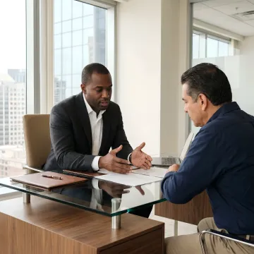 Financial advisor reviewing business loan options