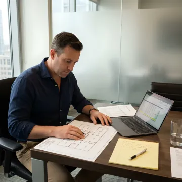 Investor reviewing real estate financing options