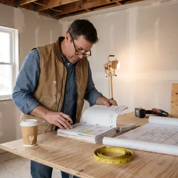 Investor reviewing fix and flip loan documents