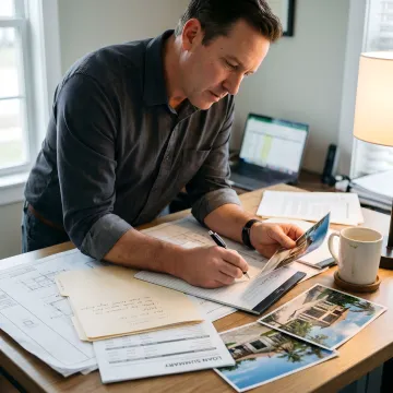 Real estate investor reviewing Hawaii construction financing plans