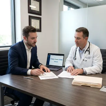 Medical practice owner reviewing financing options