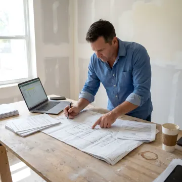 Investor reviewing fix and flip financing plans