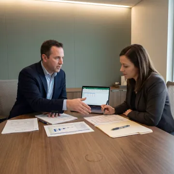 Advisor reviewing investor financing options