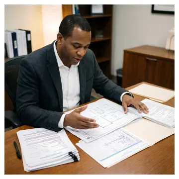 Investor reviewing renovation loan documents