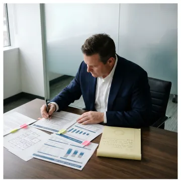Advisor reviewing real estate capital strategy