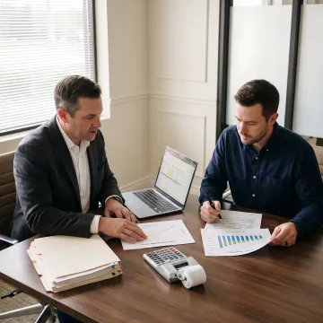 Business owner discussing SBA loan options