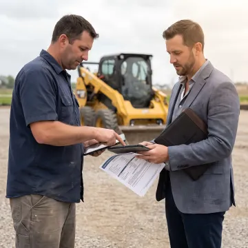 Advisor reviewing skid steer loan options