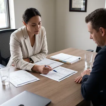 Financial specialist reviewing business invoices