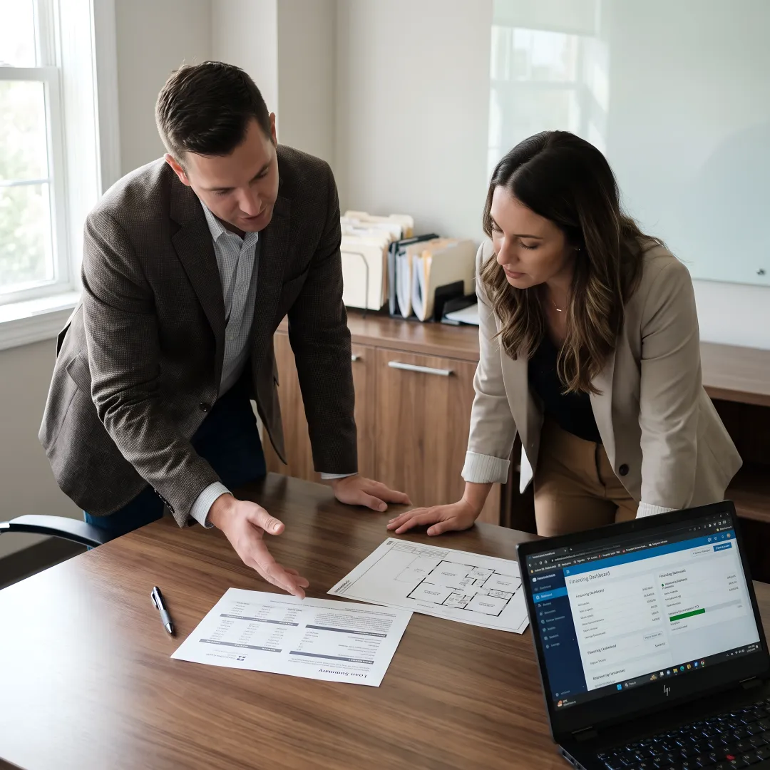 Advisor reviewing real estate loan options