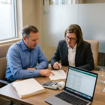 Missouri business owner reviewing term loan documents