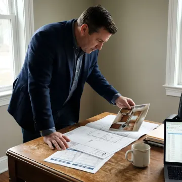 Investor reviewing renovation financing documents