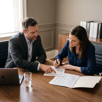Advisor explaining business loan application process