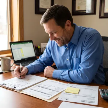 Specialist reviewing agricultural loan documents