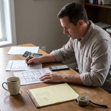 Investor reviewing fix and flip loan documents