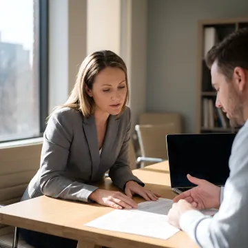 Business owner reviewing loan application documents