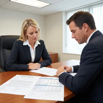 Business owner reviewing acquisition financing documents