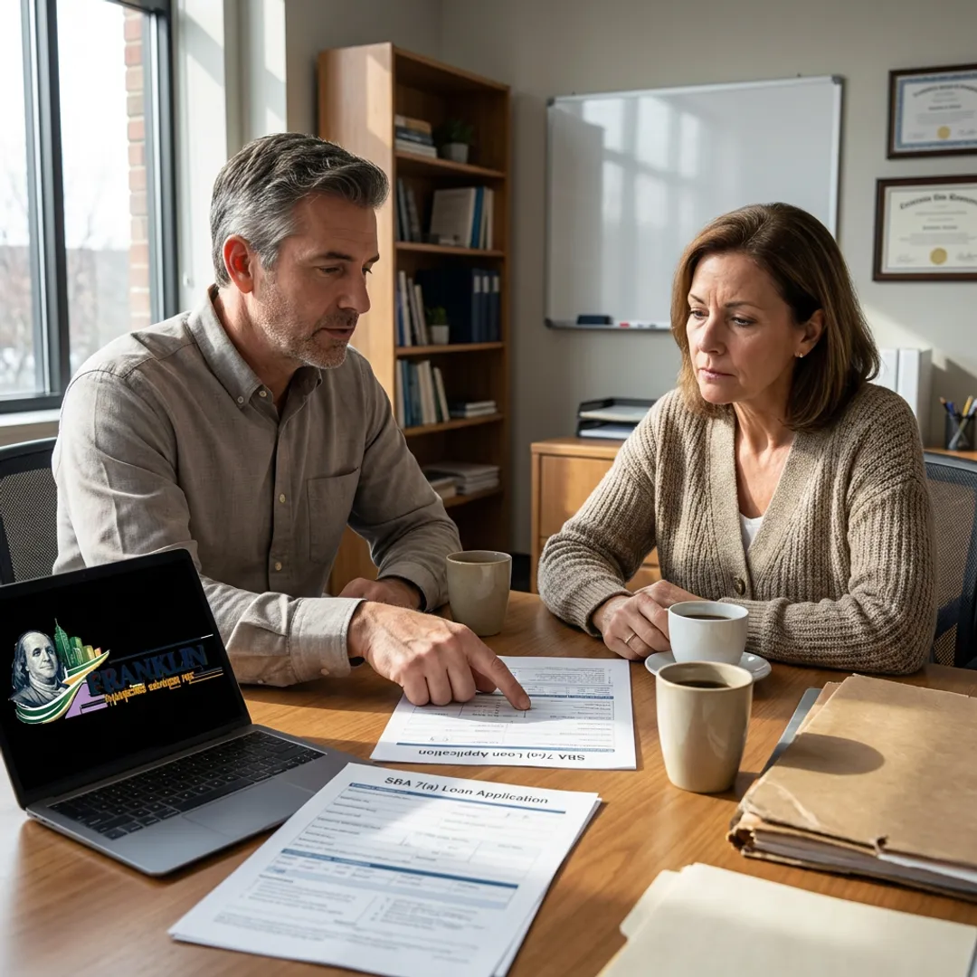 Small business owner discussing SBA financing