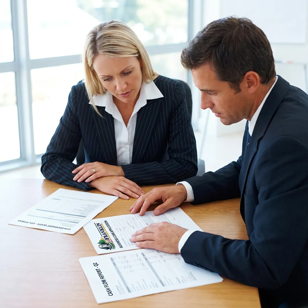 Fitness business owner reviewing equipment financing documents