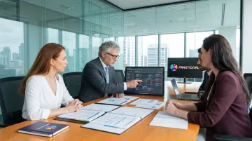 Fraxtional compliance director reviewing SOC 2 gap analysis documentation with fintech client